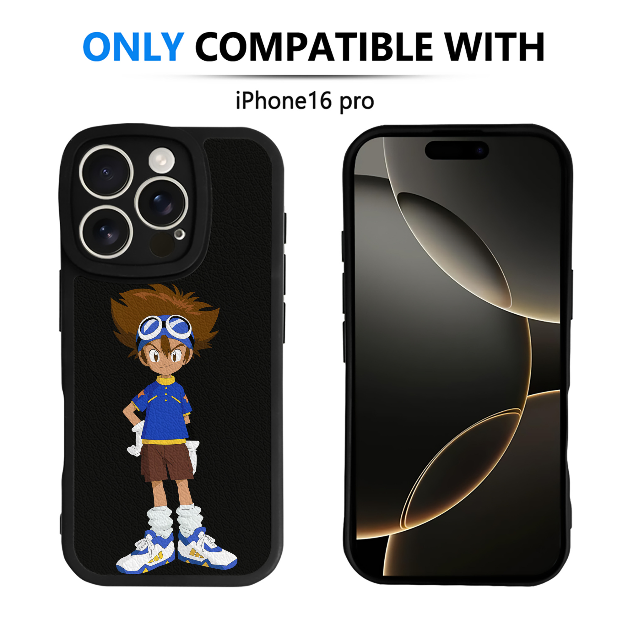 （画像用） Digimon デジタルモンスター/デジモン 【iPhone 16シリーズ対応】シリコンスマホケース（レザー調） 材質：シリコン